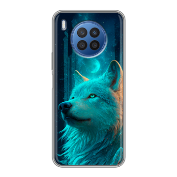 Силиконовый чехол на Huawei Nova 8i с принтом бабочки саккура