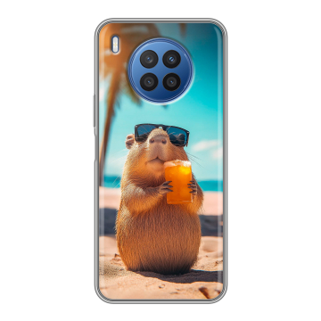 Силиконовый чехол на Huawei Nova 8i с принтом Капибара