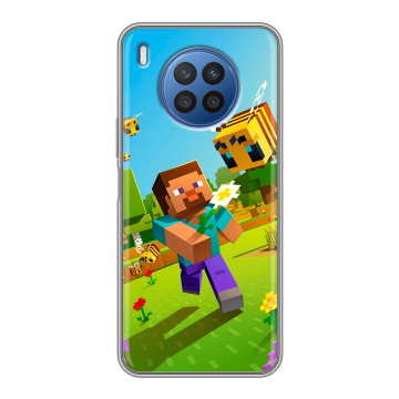 Силиконовый чехол на Huawei Nova 8i с принтом Майнкрафт Minecraft
