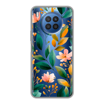 Силиконовый чехол на Huawei Nova 8i с принтом Цветы паттерн