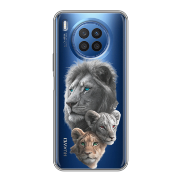 Силиконовый чехол на Huawei Nova 8i с принтом Львы