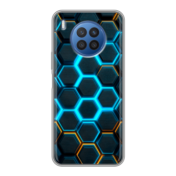 Силиконовый чехол на Huawei Nova 8i с принтом Неоновые соты