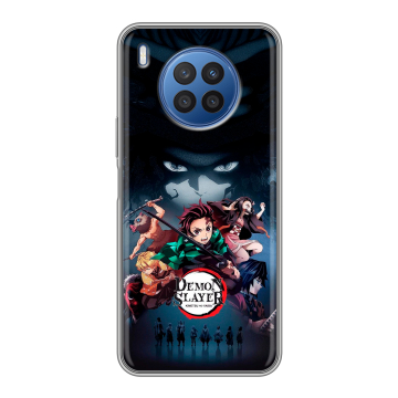 Силиконовый чехол на Huawei Nova 8i с принтом Demon Slayer Клинок рассекающий демонов