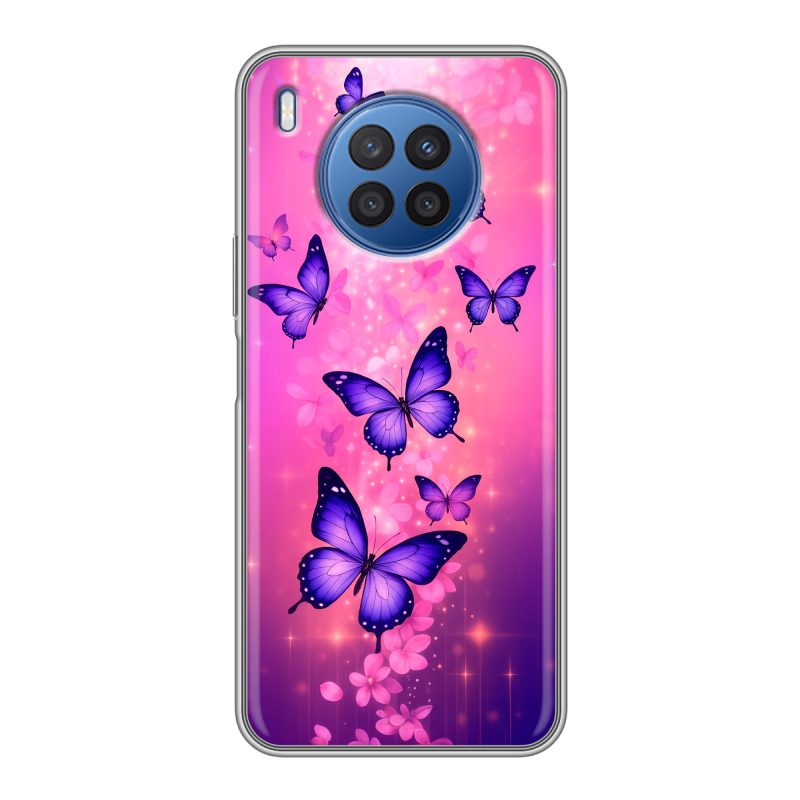 Силиконовый чехол на Huawei Nova 8i с принтом Бабочки Силиконовый чехол на Huawei Nova 8i с принтом Бабочки