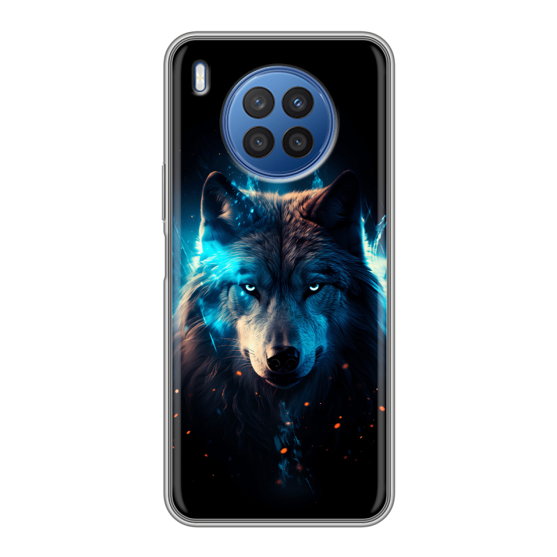 Силиконовый чехол на Huawei Nova 8i с принтом Волк ночной Силиконовый чехол на Huawei Nova 8i с принтом Волк ночной