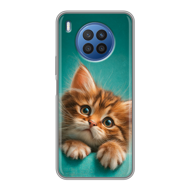 Силиконовый противоударный чехол на Huawei Nova 8i с принтом котенок Силиконовый противоударный чехол на Huawei Nova 8i с принтом котенок