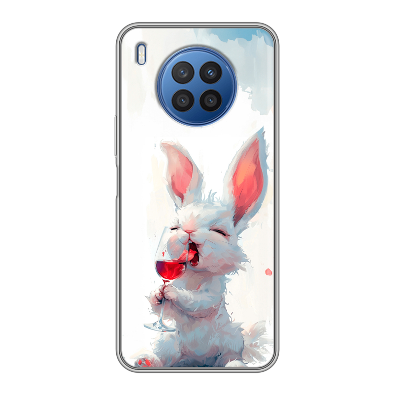 Силиконовый противоударный чехол на Huawei Nova 8i с принтом кролик зайчик Силиконовый противоударный чехол на Huawei Nova 8i с принтом кролик зайчик