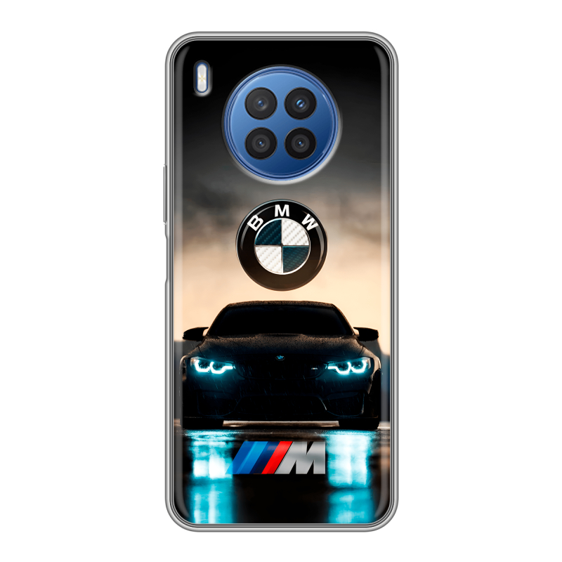 Силиконовый чехол на Huawei Nova 8i с принтом БМВ BMW Силиконовый чехол на Huawei Nova 8i с принтом БМВ BMW