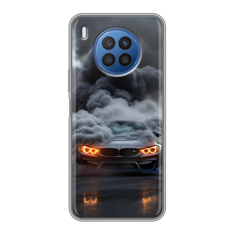 Силиконовый чехол на Huawei Nova 8i с принтом BMW БМВ Силиконовый чехол на Huawei Nova 8i с принтом BMW БМВ