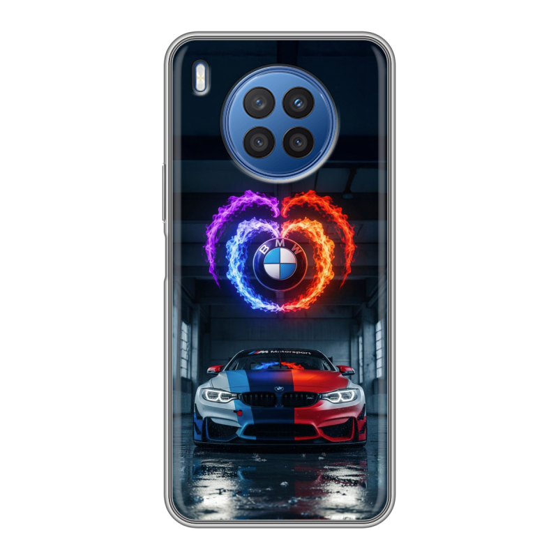 Силиконовый чехол на Huawei Nova 8i с принтом BMW БМВ Силиконовый чехол на Huawei Nova 8i с принтом BMW БМВ