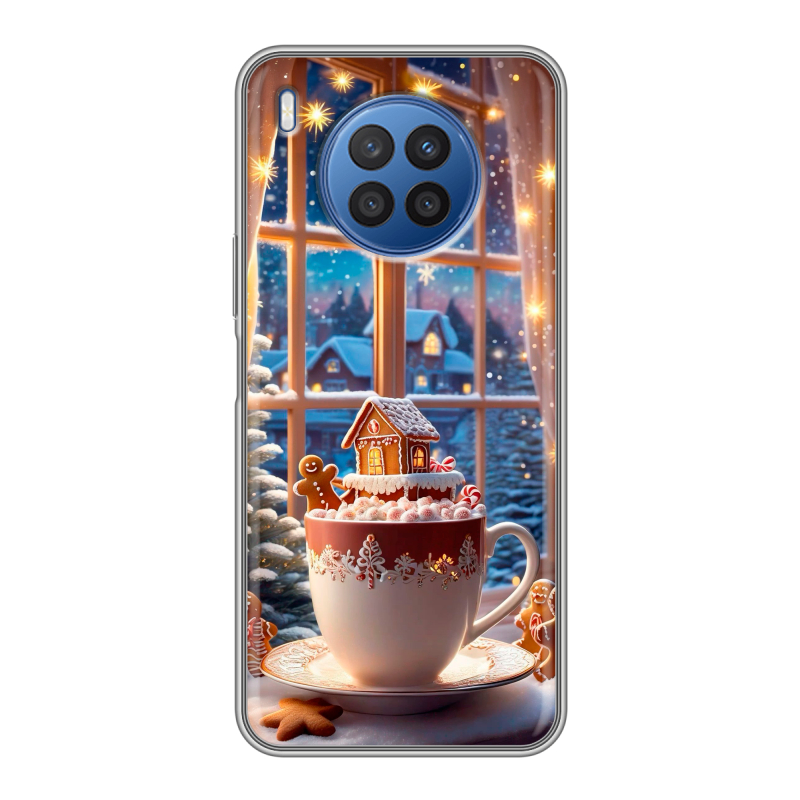 Силиконовый чехол на Huawei Nova 8i с принтом Новый год Силиконовый чехол на Huawei Nova 8i с принтом Новый год