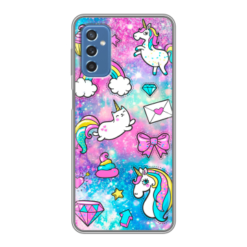 Силиконовый чехол на Samsung Galaxy M52 5G с принтом Единороги