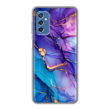 Силиконовый чехол на Samsung Galaxy M52 5G с принтом синий мрамор Силиконовый чехол на Samsung Galaxy M52 5G с принтом синий мрамор