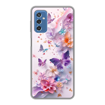 Силиконовый чехол на Samsung Galaxy M52 5G с принтом цветы бабочки