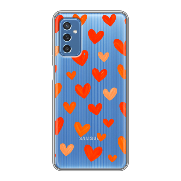 Силиконовый чехол на Samsung Galaxy M52 5G с принтом Сердечки
