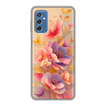 Силиконовый чехол на Samsung Galaxy M52 5G с принтом Цветы и бабочки