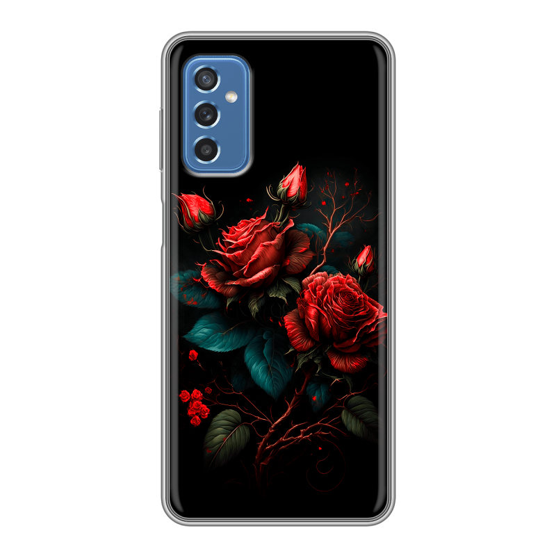 Силиконовый чехол на Samsung Galaxy M52 5G с принтом Розы красные Силиконовый чехол на Samsung Galaxy M52 5G с принтом Розы красные
