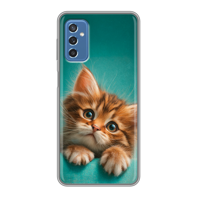 Силиконовый чехол на Samsung Galaxy M52 5G с принтом котенок Силиконовый чехол на Samsung Galaxy M52 5G с принтом котенок