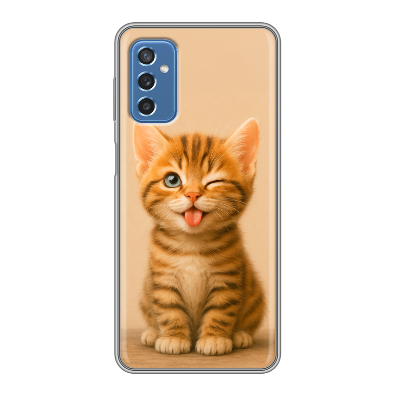 Силиконовый чехол на Samsung Galaxy M52 5G с принтом котенок Силиконовый чехол на Samsung Galaxy M52 5G с принтом котенок