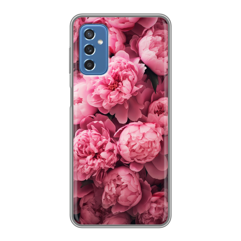 Силиконовый противоударный чехол на Samsung Galaxy M52 5G с принтом цветы пионы Силиконовый противоударный чехол на Samsung Galaxy M52 5G с принтом цветы пионы