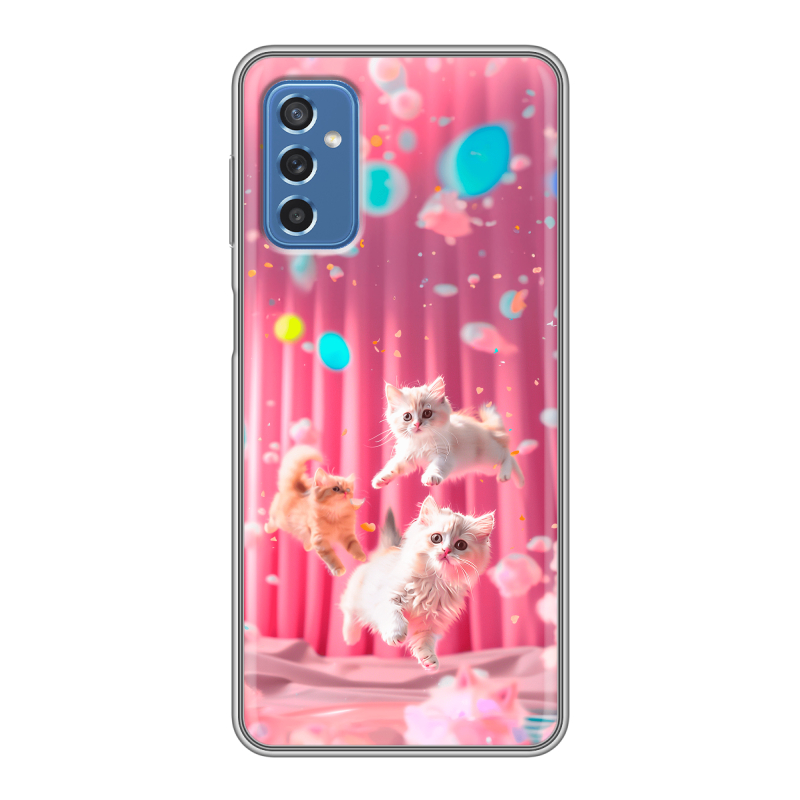 Силиконовый чехол на Samsung Galaxy M52 5G с принтом милые котики Силиконовый чехол на Samsung Galaxy M52 5G с принтом милые котики