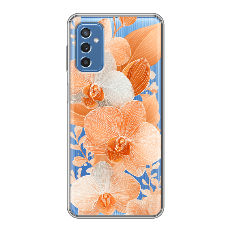 Силиконовый чехол на Samsung Galaxy M52 5G с принтом Бежевые цветы Силиконовый чехол на Samsung Galaxy M52 5G с принтом Бежевые цветы