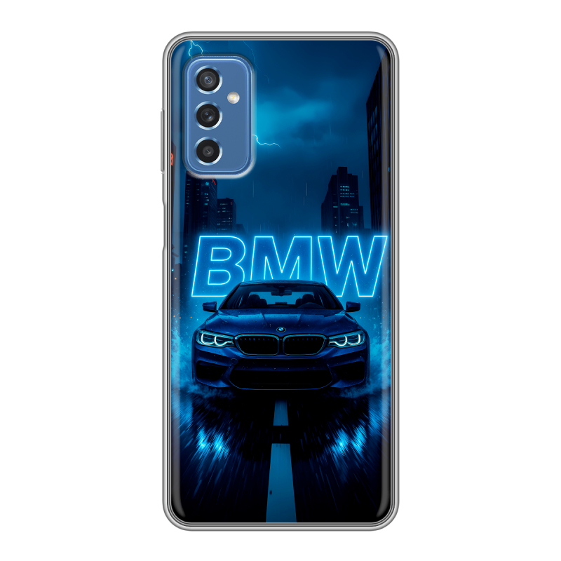 Силиконовый противоударный чехол на Samsung Galaxy M52 5G с принтом BMW БМВ Силиконовый противоударный чехол на Samsung Galaxy M52 5G с принтом BMW БМВ
