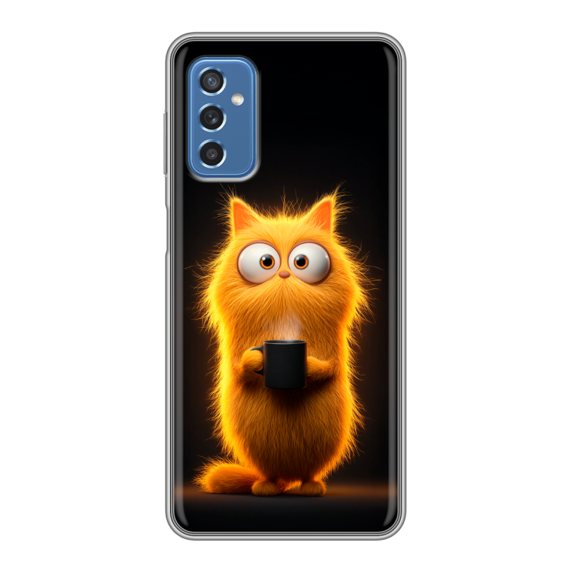 Силиконовый противоударный чехол на Samsung Galaxy M52 5G с принтом Смешной кот Силиконовый противоударный чехол на Samsung Galaxy M52 5G с принтом Смешной кот
