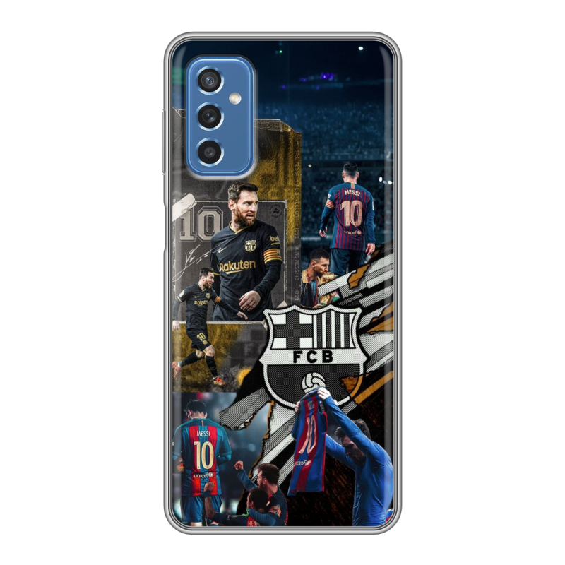 Силиконовый чехол на Samsung Galaxy M52 5G с принтом Messi Barcelona Силиконовый чехол на Samsung Galaxy M52 5G с принтом Messi Barcelona