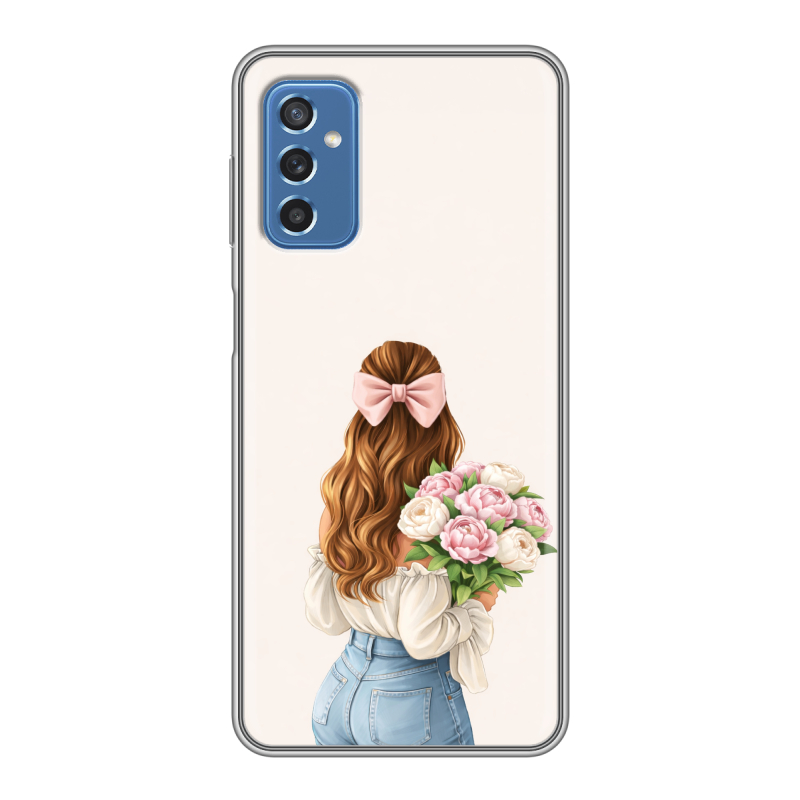 Силиконовый противоударный чехол на Samsung Galaxy M52 5G с принтом женский Силиконовый противоударный чехол на Samsung Galaxy M52 5G с принтом женский