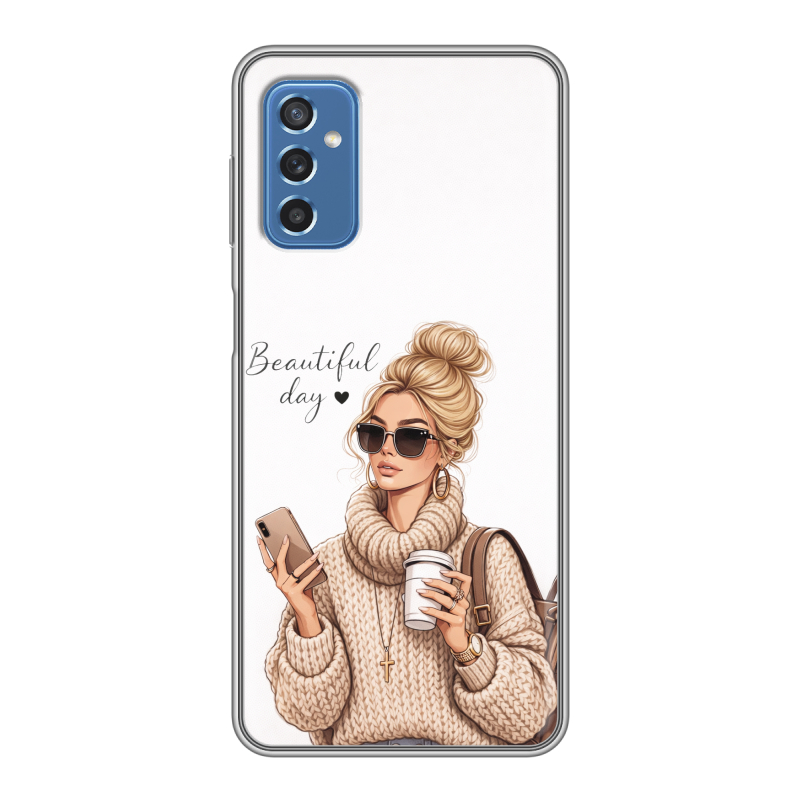 Силиконовый противоударный чехол на Samsung Galaxy M52 5G с принтом женский Силиконовый противоударный чехол на Samsung Galaxy M52 5G с принтом женский