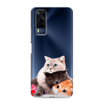 Силиконовый чехол на Vivo Y53s с принтом Кошки Силиконовый чехол на Vivo Y53s с принтом Кошки