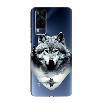 Силиконовый чехол на Vivo Y53s с принтом Волк в лесу Силиконовый чехол на Vivo Y53s с принтом Волк в лесу