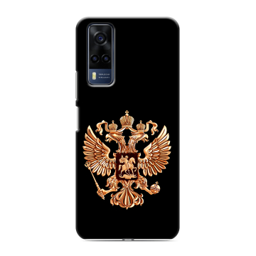 Силиконовый чехол на Vivo Y53s с принтом Герб России золотой