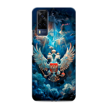 Силиконовый чехол на Vivo Y53s с принтом Герб флаг России Силиконовый чехол на Vivo Y53s с принтом Герб флаг России