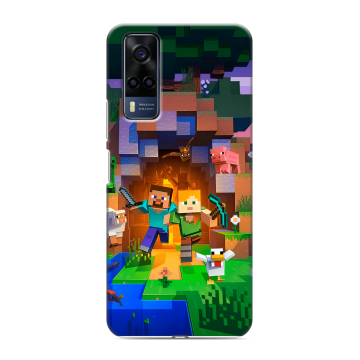 Силиконовый чехол на Vivo Y53s с принтом Майнкрафт Minecraft