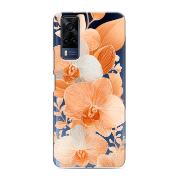 Силиконовый чехол на Vivo Y53s с принтом Бежевые цветы