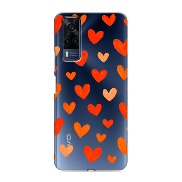 Силиконовый чехол на Vivo Y53s с принтом Сердечки
