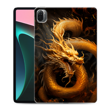 Силиконовый чехол на Xiaomi Pad 5 с принтом Золотой дракон Силиконовый чехол на Xiaomi Pad 5 с принтом Золотой дракон