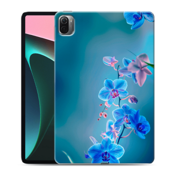 Силиконовый чехол на Xiaomi Pad 5 с принтом Голубые цветы