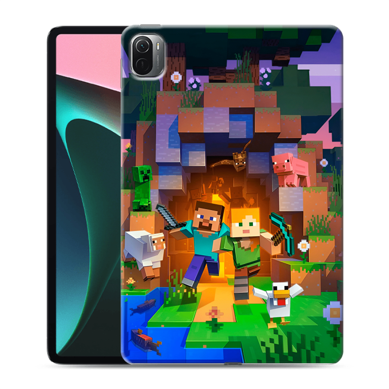 Силиконовый противоударный чехол на Xiaomi Pad 5 с принтом Майнкрафт Minecraft Силиконовый противоударный чехол на Xiaomi Pad 5 с принтом Майнкрафт Minecraft