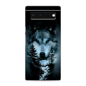 Силиконовый чехол на Google Pixel 6 с принтом Лесной волк