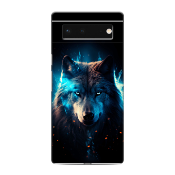 Силиконовый чехол на Google Pixel 6 с принтом Волк ночной Силиконовый чехол на Google Pixel 6 с принтом Волк ночной