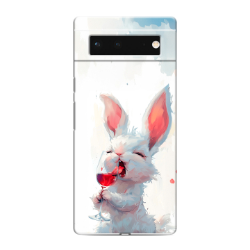 Силиконовый чехол на Google Pixel 6 с принтом кролик зайчик