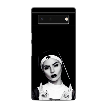 Силиконовый чехол на Google Pixel 6 с принтом монашка