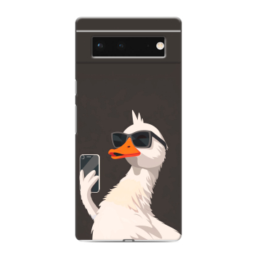 Силиконовый чехол на Google Pixel 6 с принтом утка в очках