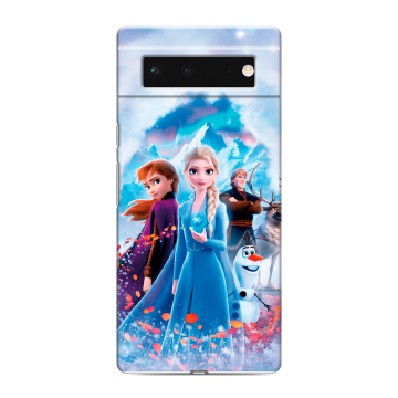 Силиконовый чехол на Google Pixel 6 с принтом Холодное сердце Frozen