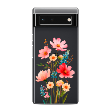 Силиконовый чехол на Google Pixel 6 с принтом Цветы