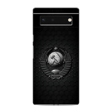 Силиконовый чехол на Google Pixel 6 с принтом Герб Флаг СССР Силиконовый чехол на Google Pixel 6 с принтом Герб Флаг СССР