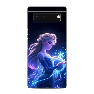 Силиконовый чехол на Google Pixel 6 с принтом Холодное сердце Frozen